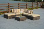 Panama Outdoor Brown Wickers Sectional Patio Set