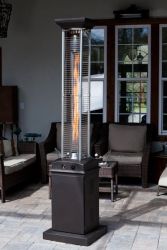 Mocha Finish Square Flame Patio Heater