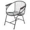 Truckee Metal Wire Chair, Black with Arms