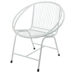 Veranda Metal Wire Chair, White Filigree