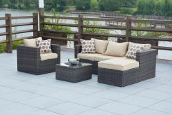 Trudy Wicker 4-piece Rattan Outdoor Patio Furniture Set