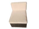 6-Piece Alu Patio Outdoor Mixed Brown Rattan Furniture Garden Sofa Sectional Couch Set,Beige Cushion