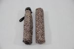 Beige Leopard Automatic Compact Umbrella Patio Umbrella