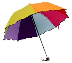 Colorful Rainbow Mushroom Automatic Compact Umbrella Patio Umbrella