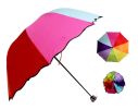 Colorful Rainbow Mushroom Automatic Compact Umbrella Patio Umbrella