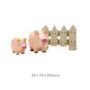 Pretty Lovely Cartoon Pig Yard/Garden Resin Decor Figurines for Pot Plant