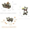 Set of 3 Cute Grey Bears Figurines for Pot Plant, Plant Decor