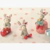 Set of 3 Creative Christmas Rabbit Figurines for Pot Plant, Plant Decor