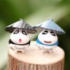 Set of 4 Panda Figurines for Pot Plant, Home Decor