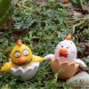 Set of 4 Creative Lovely Mini Egg/Chick Figurines Flower Pot Decor 3 CM