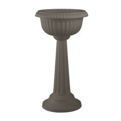 Bloem 18in Grecian Pedestal Urn Peppercorn, 4 pack