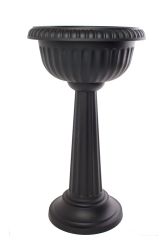 Bloem 18in Grecian Pedestal Urn Black