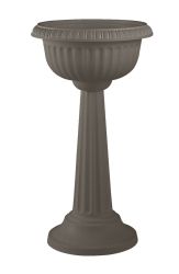 Bloem 18in Grecian Pedestal Urn Peppercorn