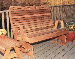 6' Cedar Royal Country Hearts Rocking Glider
