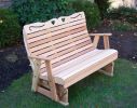 6' Cedar Royal Country Hearts Rocking Glider