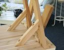 Red Cedar 27"" Wide 10' Backyard Bash Cross Legged Picnic Table w/ Detached Benches