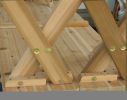 Red Cedar 27"" Wide 4' Backyard Bash Cross Legged Picnic Table w/ Detached Benches