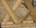 Red Cedar 27"" Wide 8' Backyard Bash Cross Legged Picnic Table w/ Detached Benches