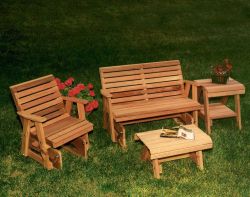 Cedar Rocking Classic Gliders & Tables Set