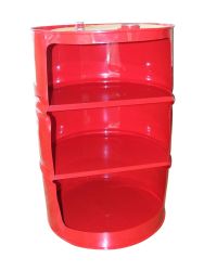 Drum Works Furniture Home Kitchen Storage Drum Shelf Unit - Red