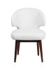 Flash Furniture Comfort Back Series White Leather Reception-Lounge-Office Chair with Walnut Legs