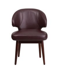 Flash Furniture Comfort Back Series Burgundy Leather Reception-Lounge-Office Modern Chair with Walnut Legs
