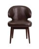 Flash Furniture Comfort Back Series Brown Leather Reception-Lounge-Office Chair with Walnut Legs
