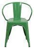 Flash Furniture Green Metal Indoor-Outdoor Chair With Arms CH-31270-GN-GG