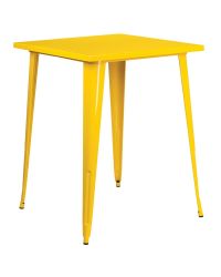 Flash Furniture Home Indoor 31.5'' Square Bar Height Yellow Metal Indoor-Outdoor Table