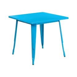 Flash Furniture 31.5'' Square Crystal Blue Metal Indoor-Outdoor Table
