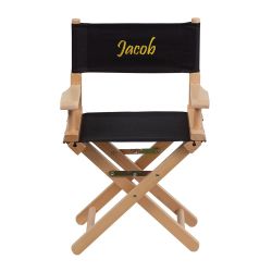 Flash Furniture Embroidered Kid Size Directors Chair in Black