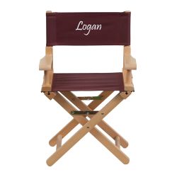 Flash Furniture Embroidered Kid Size Directors Chair in Brown