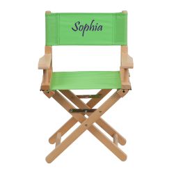 Flash Furniture Embroidered Kid Size Directors Chair in Green