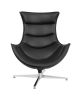 Flash Furniture Home Indoor Black Leather Swivel Cocoon Chair