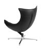 Flash Furniture Home Indoor Black Leather Swivel Cocoon Chair