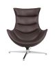 Flash Furniture Home Indoor Brown Leather Swivel Cocoon Chair