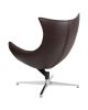 Flash Furniture Home Indoor Brown Leather Swivel Cocoon Chair
