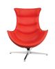 Flash Furniture Home Indoor Red Leather Swivel Cocoon Chair