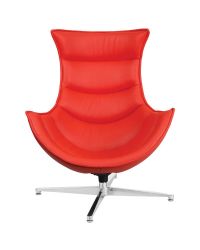 Flash Furniture Home Indoor Red Leather Swivel Cocoon Chair
