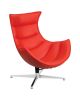 Flash Furniture Home Indoor Red Leather Swivel Cocoon Chair