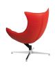 Flash Furniture Home Indoor Red Leather Swivel Cocoon Chair