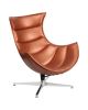Flash Furniture Home Indoor Copper Leather Swivel Cocoon Chair