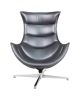 Flash Furniture Home Indoor Gray Leather Swivel Cocoon Chair