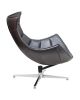 Flash Furniture Home Indoor Gray Leather Swivel Cocoon Chair