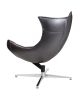 Flash Furniture Home Indoor Gray Leather Swivel Cocoon Chair