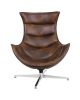 Flash Furniture Home Indoor Bomber Jacket Leather Swivel Cocoon Chair