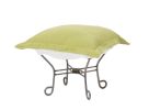 Howard Elliott Seascape Moss Scroll Puff Ottoman - Titanium Frame