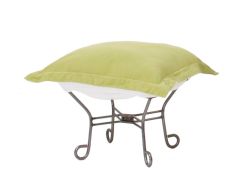 Howard Elliott Seascape Moss Scroll Puff Ottoman - Titanium Frame