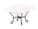 Howard Elliott Seascape Natural Scroll Puff Ottoman - Mahogany Frame