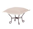 Howard Elliott Seascape Sand Scroll Puff Ottoman - Mahogany Frame